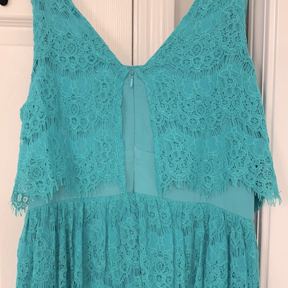 Green/Turquoise dress. Size large. - Picture 3 of 5
